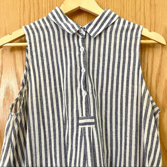 ModCloth Striped Sleeveless Handkerchief Hem Blouse - Picture 3 of 7
